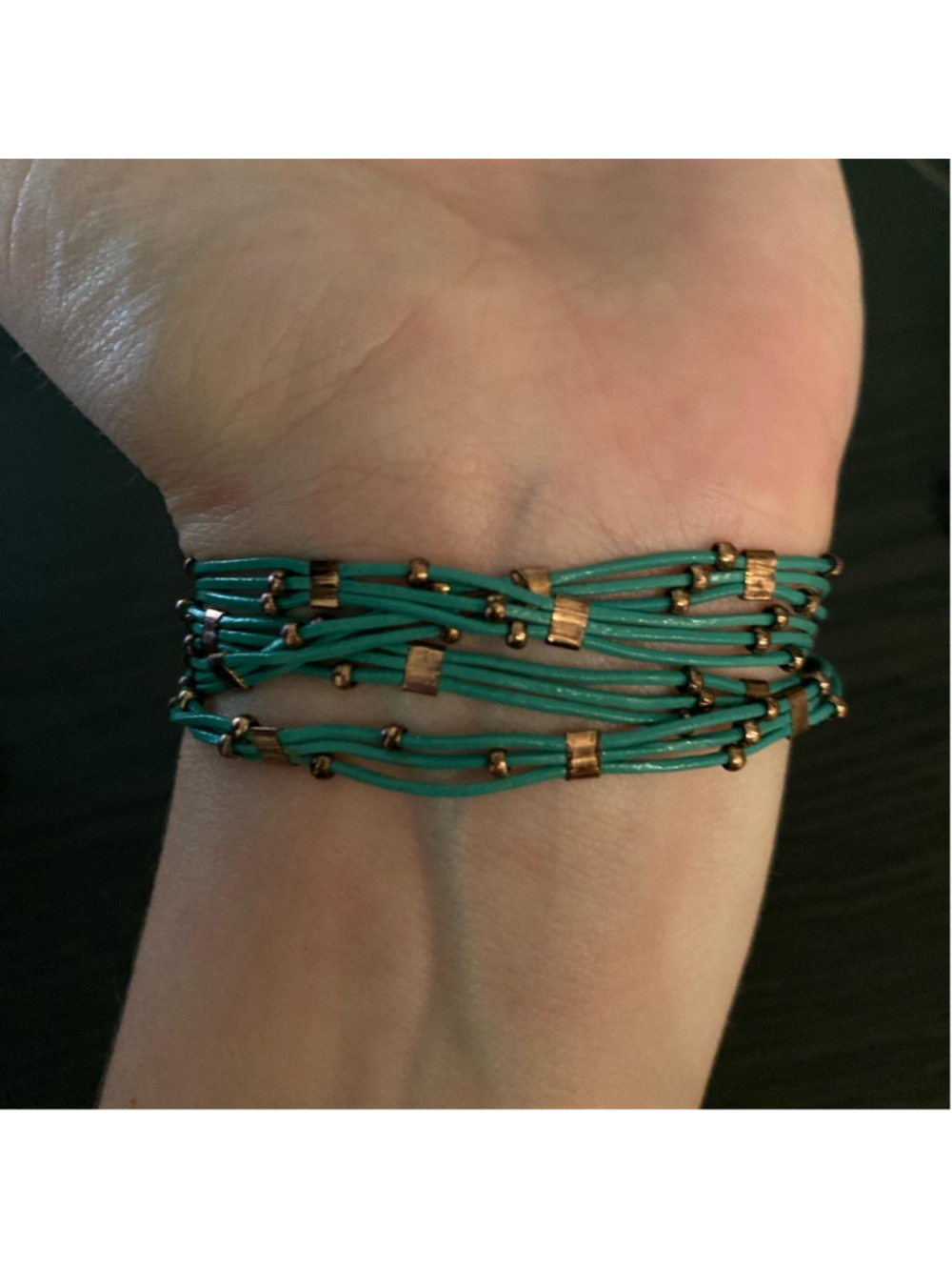 Teal leather wrap bracelet 💙